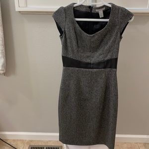 H&M fitted dress with black leather detail!